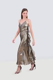 Rent Love Shack Fancy Sleeveless Metallic Ruffled Gown In
