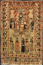 antique persian mer pictorial rug n