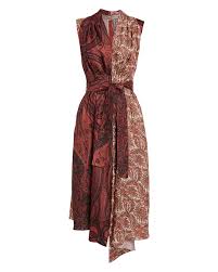 Paisley Sleeveless Silk Dress