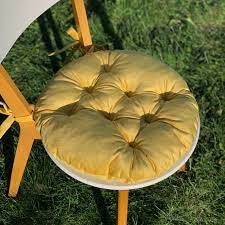 Round Chair Cushions With Ties Velvet