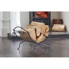 Folding Metal Log Basket Pewter