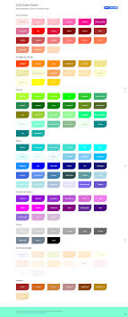 Css Color Chart Hex Rgb Swatches Design Resources