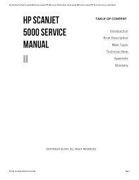 Hp Scanjet 5000 Service Manual