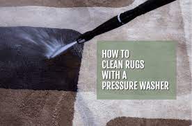 area rug with a pressure washer