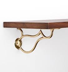 Linfield Aged Brass Brackets Walnut