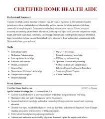home health aide resume exles