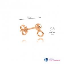 14k yellow gold earring 4 mm with