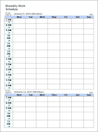 Blank Weekly Schedule Chart Template Hourly Excel Hour Pie
