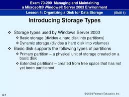 storage types used by windows server