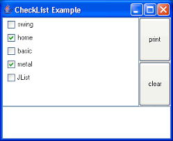 list swing components java