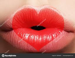 beautiful female lips sweet kiss