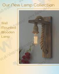Rope Wall Lamp Creative Wooden Lamp