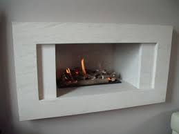 White Stone Fire Place Wall Gas Fires