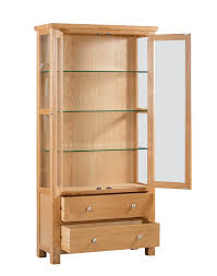 abbey oak display cabinet with glass