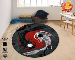 yin yang rug koi fishes rug fish