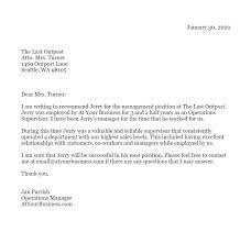 letter of recommendation for employee