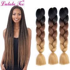 24inch Jumbo Braids Crochet Hair Ombre Synthetic Braiding Hair Crochet Braids 100g Pc Pink Blue Grey Hair Extensions African