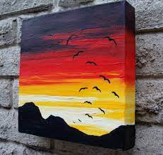 Abstract Painting Sunset Painting