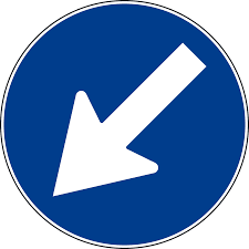 Il segnale raffigurato indica obbligo di superare un cantiere stradale dalla parte sinistra. Cartello Di Obbligo Passaggio A Sinistra