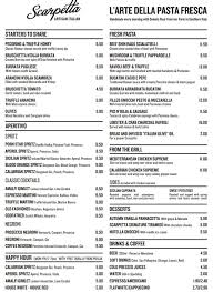 menu at scarpetta cafe london 20