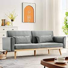 Dklgg Grey Futon Sofa Bed Velvet