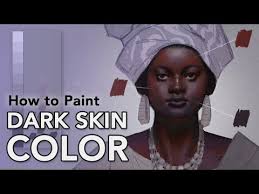how to paint dark skin color with