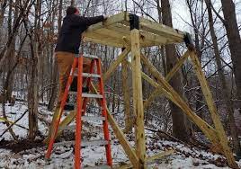 build a deer stand out in the woods