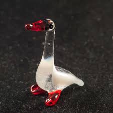 Goose Mini Figurine Tiny Glass Birds