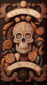 mexican day of the dead skull cartoon