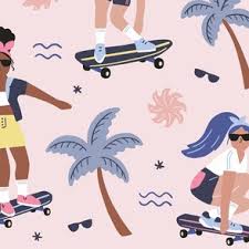 skateboarding fabric wallpaper and