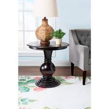 Round Wood Top Accent Table