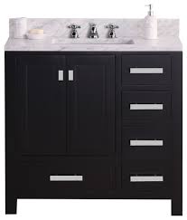 My contractor put everything together so i couldn't tell you about any. 36 Wide Dark Espresso Single Sink Bathroom Vanity Transitional Bathroom Vanities And Sink Consoles By Water Creation Houzz