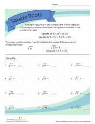 evaluating square roots worksheet