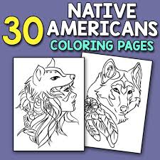 Native American Coloring Book 30 Native Americans Coloring Pages for Kids and Adults Inspired By Native American Indian Cultures and Styles
