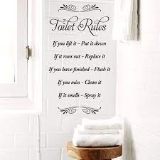 Toilet Rules Vinyl Wall Bathroom Art