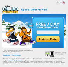 A credit card is needed in order to get the free membership. Club Penguin Emailing Free One Week Membership Codes Club Penguin Cheats 2013