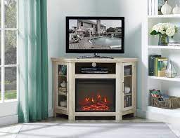 White Oak Corner Fireplace Tv Stand