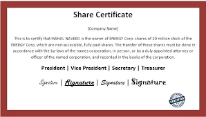 Share Certificate Template Format Housing Society In Word