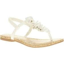 Details About Faded Glory Girls Ruffle Toe Sandals Shoes White Size 3 New