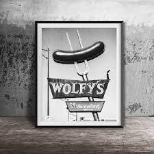 WOLFY'S HOT DOGS Kitchen Art Chicago Hot Dogs Art - Etsy Sweden