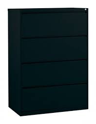 black 4 drawer lateral filing cabinet