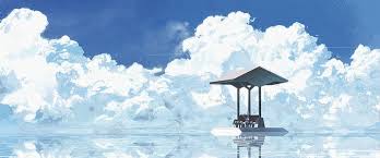 sky clouds fishing anime s