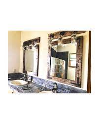 Rustic Distressed Mirror With Oil