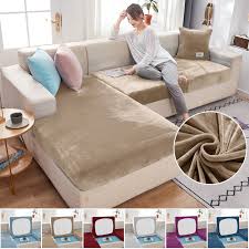 Stretch Velvet Sofa Cushion Covers