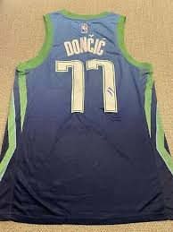 Sports mavericks dallas mavericks officially unveil their new city edition uniforms, will wear them 22 times this season the mavericks will debut the new look next tuesday against the los angeles. Luka Doncic Signed Autographed Dallas Mavericks City Edition Jersey 77 Proof Ebay