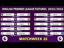 english premier league fixtures 2022