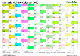 Comprehensive list of national public holidays that are celebrated in malaysia during 2020 with dates and information on the origin and meaning of holidays. 2020 Holiday Calendar Landscape Orientation Free Printable Templates Free Download Distancelatlong Com