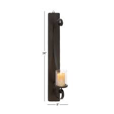 Black Metal Rustic Candle Wall Sconce