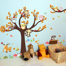 Owls Monkey Tree Wall Sticker Jungle