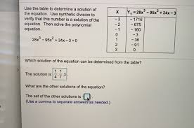 Solved Use The Table To Determine A